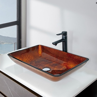 verre trempé rectangulaire de conception de compteur de dessus de Tableau de lavabo de dessus de Tableau de 110mm