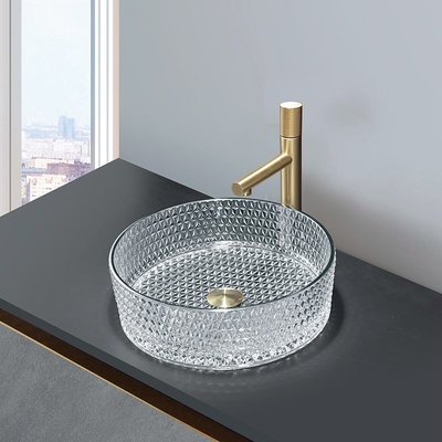 Le lavabo en verre de salle de bains Trace Silver Color Easy To nettoient