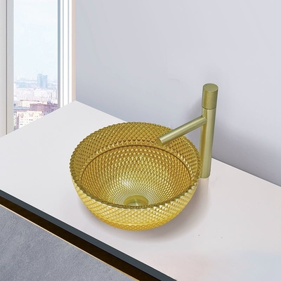 la salle de bains de couleur d'or du lavabo en verre de trou de drain de 45mm 18K descend pour l'hôtel à la maison