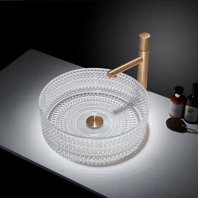 bassins en verre Crystal Clear Sink No Leakage de navire d'épaisseur de 12mm