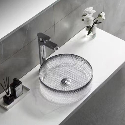 Lavabo en verre de noir de gradient coulant Crystal Bathroom Vanity Sink sous pression