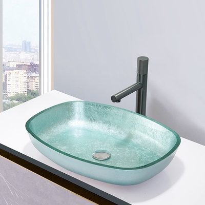 L'argent d'aluminium a gâché le solide de dessus de Tableau de forme de melon de bol en verre de lavabos de Bath