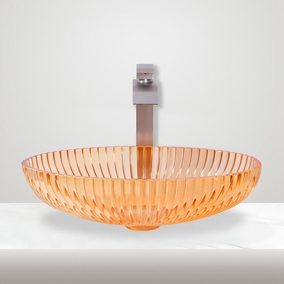 Vasques en verre montées sur comptoir en verre pour lavabo de salle de bain 530mm