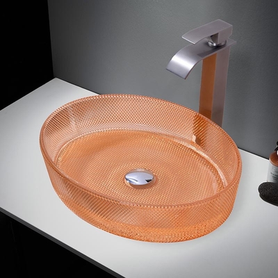 Bassin de verre orange clair épaisseur 12 mm pour les salles de bains modernes