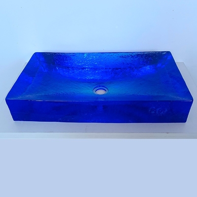 Salles de bains en verre vitreux bassins de lavage couleur bleu ciel 40 kg poids éviers