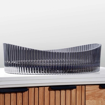Lavoir de lavage en verre finition lisse avec emplacement de drainage central pour les toilettes publiques