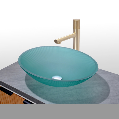 500*360*155 mm évier en verre trempé avec trou de drainage de 45 mm