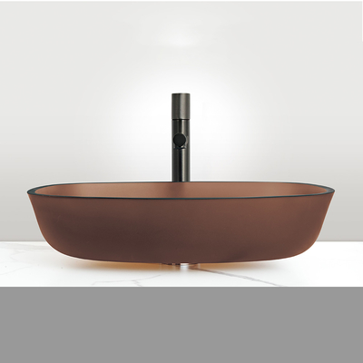 Lave-vaisselle moderne sur le comptoir Matte or verre de thé Vanité haut évier