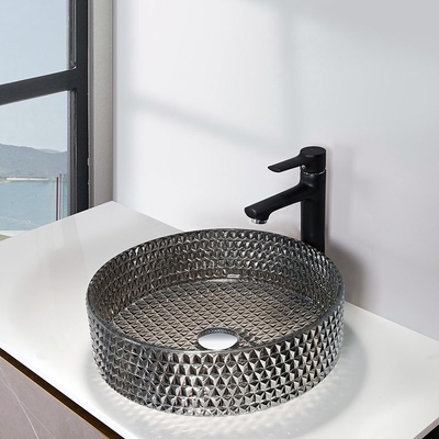 Évier passé au bichromate de potasse de partie supérieure du comptoir de vanité de Crystal Sink Bowl Elegant Bathroom de finition