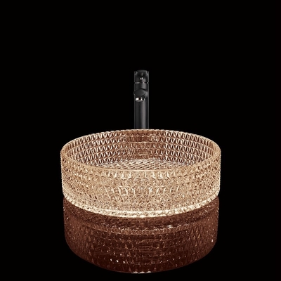 Cuvette libre d'évier de salle de bains de couleur de thé de Diamond Vanity Counter Wash Basin
