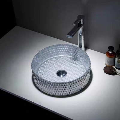La plus défunte couleur argentée de lavabos de dessus de Tableau de style, salle de bains ronde 360*360*112mm de cuvette d'évier