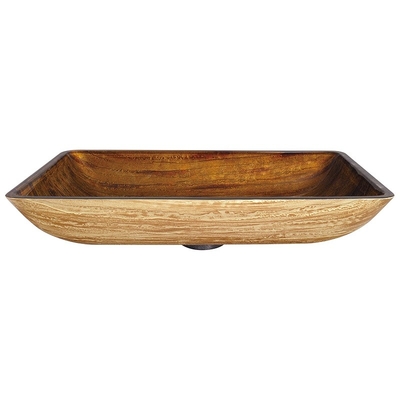 22 verre trempé de l'évier 12mm de salle de bains de Brown foncé de pouce rectangulaire avec un robinet lisse de navire