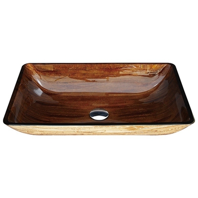 22 verre trempé de l'évier 12mm de salle de bains de Brown foncé de pouce rectangulaire avec un robinet lisse de navire
