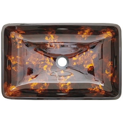 Évier noir de navire de rectangle de rectangle de forme de couleur rousse moderne de lavabo