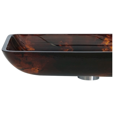 Évier noir de navire de rectangle de rectangle de forme de couleur rousse moderne de lavabo