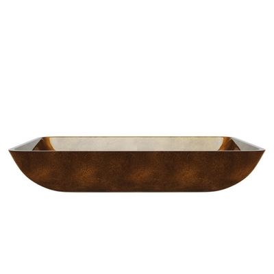 Taille standard rousse de lavabo de dessus de Tableau de Brown de verre trempé d'évier propre facile de navire