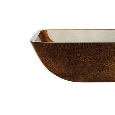 Taille standard rousse de lavabo de dessus de Tableau de Brown de verre trempé d'évier propre facile de navire