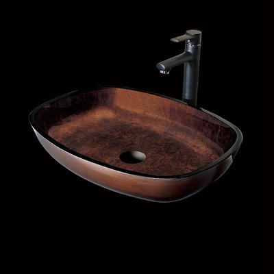 Partie supérieure du comptoir rectangulaire Brown roux de lavabo de main de cru de conception moderne grande