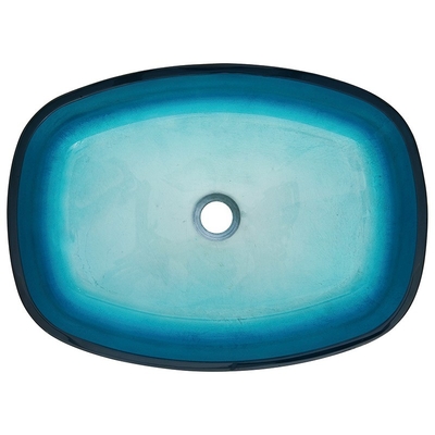 Le navire rectangulaire fait main de bleu de ciel descend le verre trempé 12mm