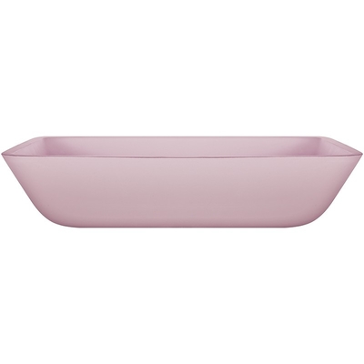 Verre trempé rectangulaire Matt acide de salle de bains de bassins roses de partie supérieure du comptoir