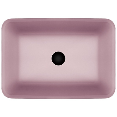 Verre trempé rectangulaire Matt acide de salle de bains de bassins roses de partie supérieure du comptoir