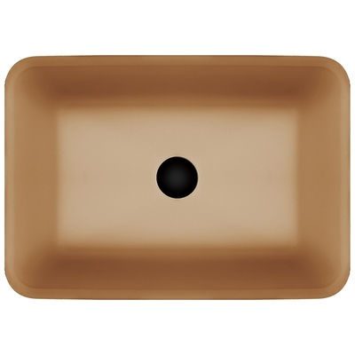 Le contre- évier ci-dessus rectangulaire de salle de bains roule le navire en verre Matt acide de bon goût de Brown