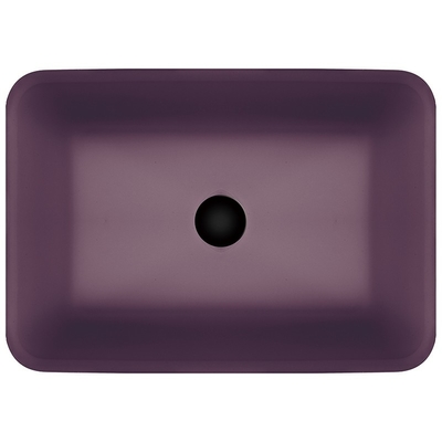 Évier rectangulaire Matt Purple Glass Countertop acide de salle de bains de navire