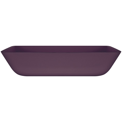 Évier rectangulaire Matt Purple Glass Countertop acide de salle de bains de navire