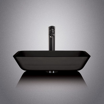 Bassin acide de plan de travail de noir du gris 20inch de Matt Tempered Glass Sink Dark rectangulaire