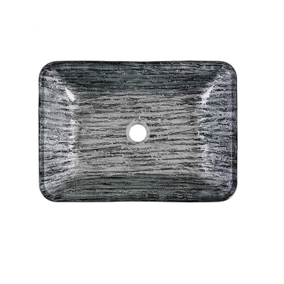 Noir titanique/Gray Bathroom Wash Basins L460 * W330 * évier noir rectangulaire de navire de H105mm