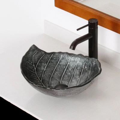 Feuille grand verre trempé ovale formé Gray Countertop d'évier de navire