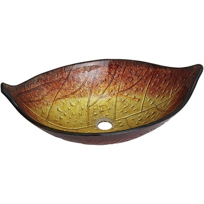 la feuille de l'évier 180mm de salle de bains de classique de 12mm forment le cuivre ovale d'or de lavabo de dessus de Tableau de forme