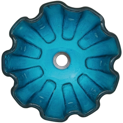 Forme ronde de fleur de partie supérieure du comptoir de la salle de bains 150mm de vert de cuvette de bassin de verre trempé