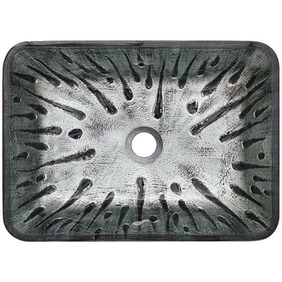 Évier de dessin de vanité de verre trempé de main de fonte de Gray Rectangular Vessel Sink Hot