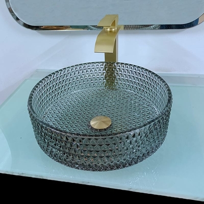 Taille en verre du principal 120mm de Tableau de noir de lavabo de partie supérieure du comptoir moderne artistique