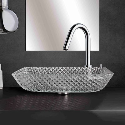 verre trempé en verre de Super Clear d'hôtel de toilettes de cuvette d'évier de place épaisse de 12mm