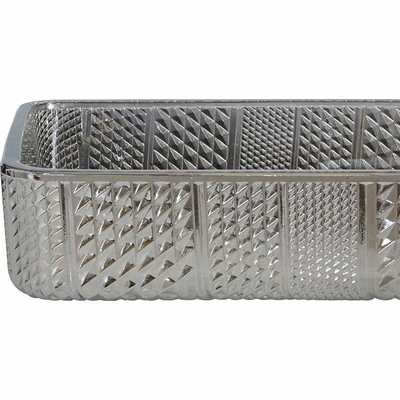 Le navire rectangulaire passé au bichromate de potasse descend le cristal d'argent de verre trempé