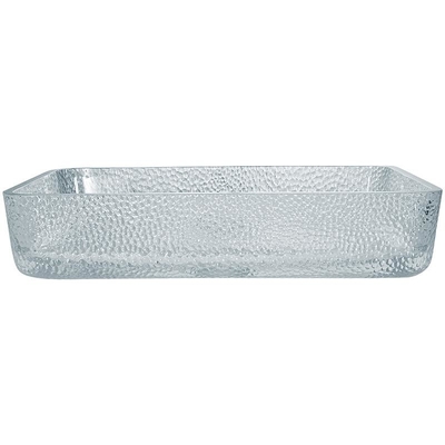 330mm 460mm salle de bain bassin de lavage Table haut de verre peu profond coulée sous pression cristallin clair