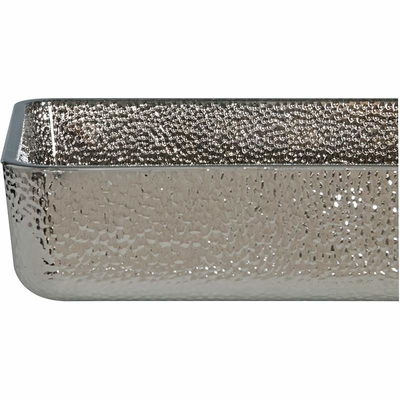 L'argent a passé rectangulaire au bichromate de potasse au-dessus du contre- évier Shinning l'évier peu profond de salle de bains de navire