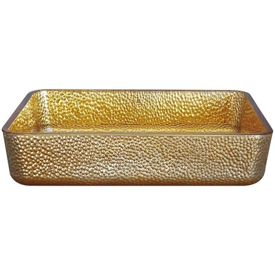 Le navire rectangulaire d'or de luxe descend le bassin profond moderne d'évier de salle de bains de 4,2 pouces