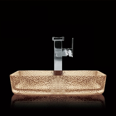 Lavabo léger de main de toilette de thé Crystal Vessel Rectangular Bathroom Sink
