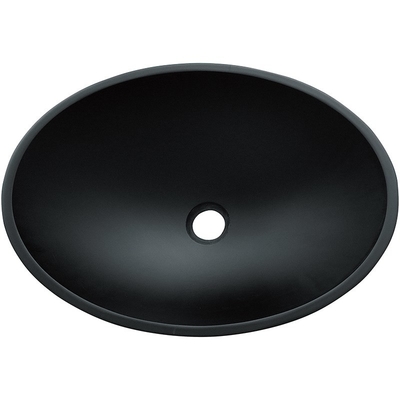 L'évier rond noir ovale de navire a coloré le verre trempé Matt Countertop acide