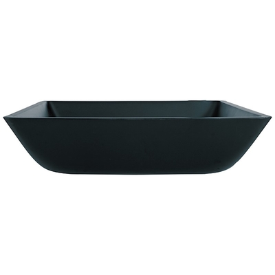 Verre trempé de l'évier 400mm de Matt Black Basin Square Vessel de salle de toilette
