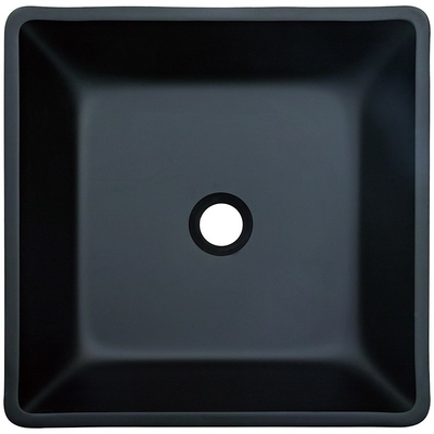 Verre trempé de l'évier 400mm de Matt Black Basin Square Vessel de salle de toilette