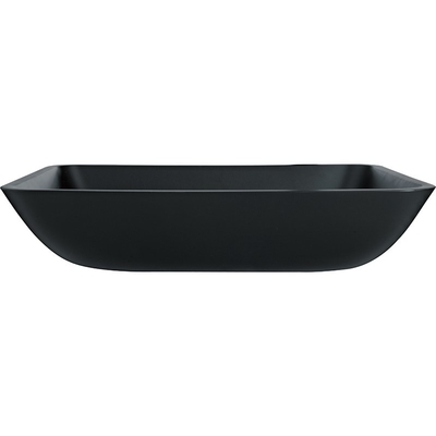 Crystal Stone Bathroom Wash Basins givré Matte Vessel Sink noir rectangulaire