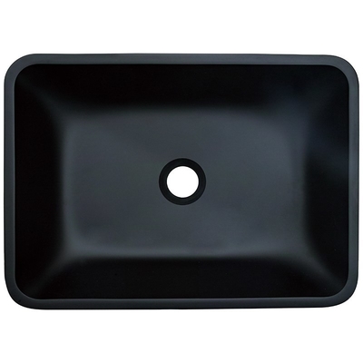 Crystal Stone Bathroom Wash Basins givré Matte Vessel Sink noir rectangulaire