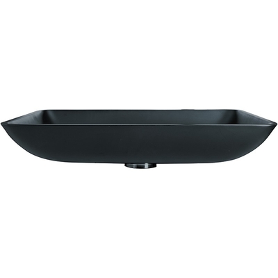 Évier acide de navire de verre trempé de rond de Matt Bathroom Wash Basins Black