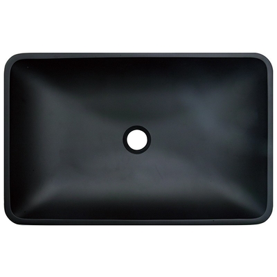 Évier acide de navire de verre trempé de rond de Matt Bathroom Wash Basins Black