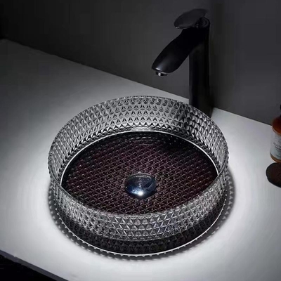 Bassins en verre Crystal Modern With Black Bottom de navire d'illustration