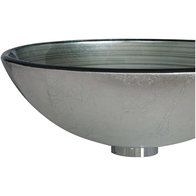 Le navire argenté d'évier de verre trempé a balayé la ligne avec l'aluminium 420 * 420 * 145mm